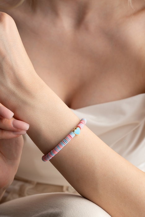Heliophilia Silver Pulsera Multicolor con Colgante de Aleación de Latón y Cobre